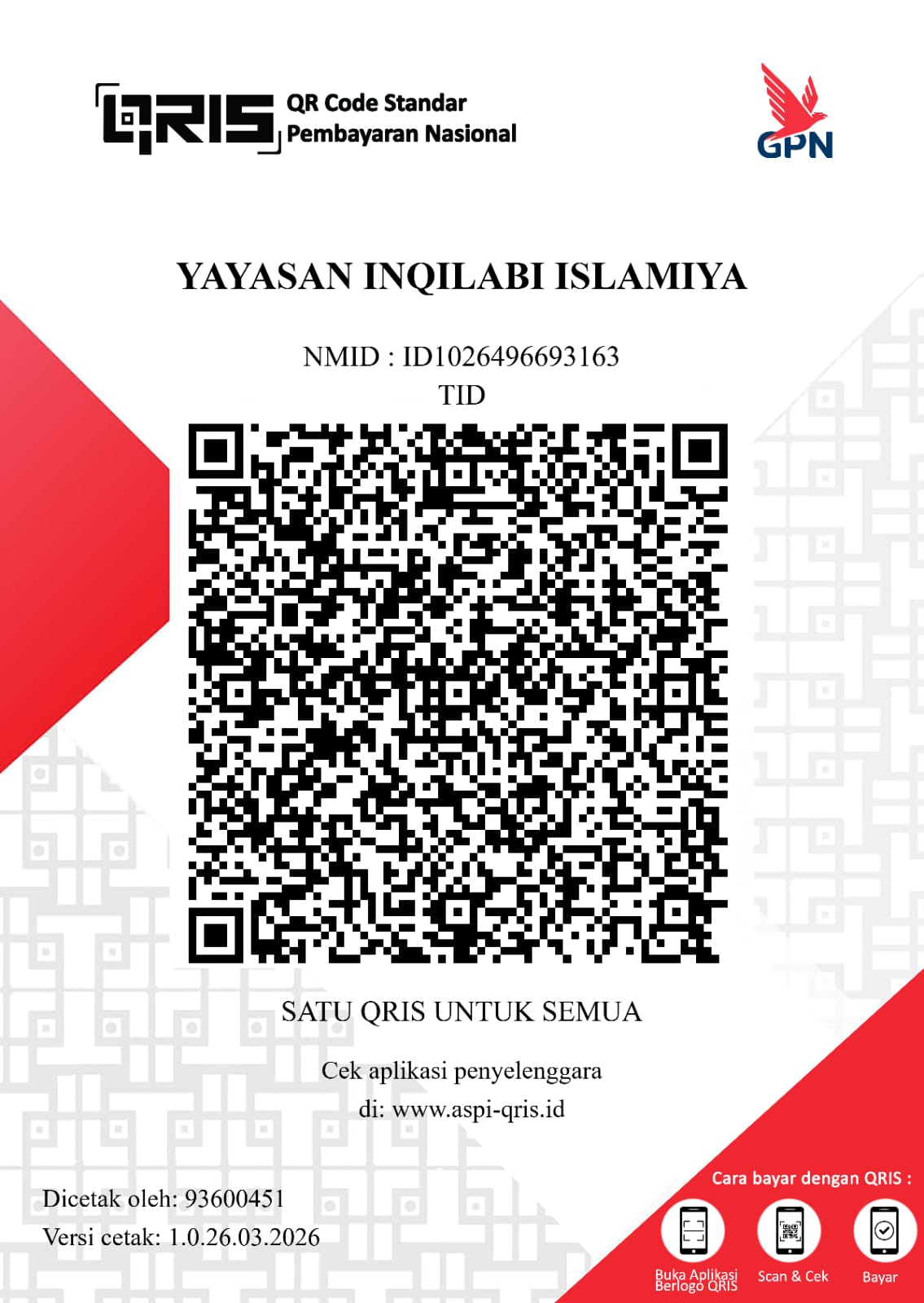 QRIS atau Nomor Rekening